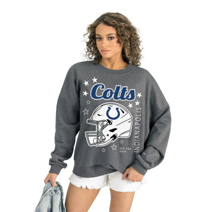Indianapolis Colts Gameday Couture Women's Ready to Rumble Premium Fleece Pullover Sweatshirt - Gray online