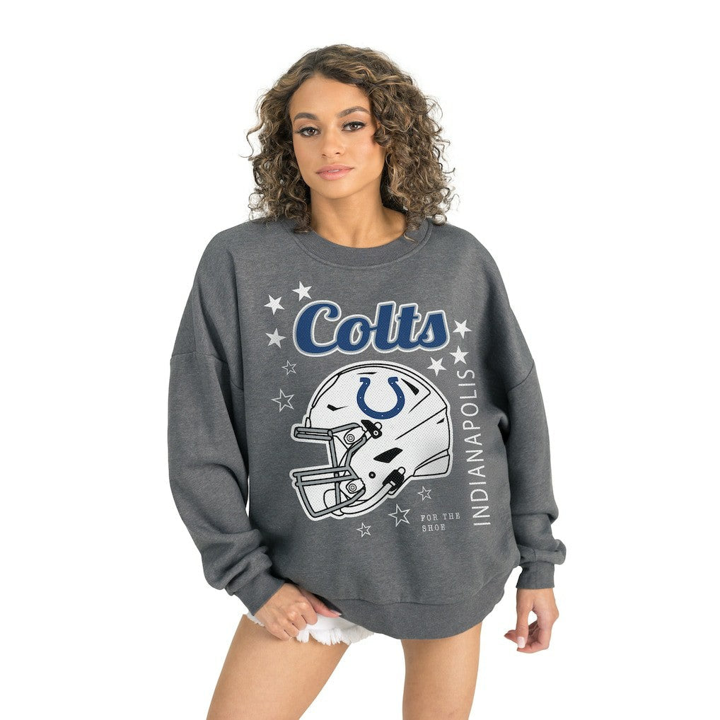 Indianapolis Colts Gameday Couture Women's Ready to Rumble Premium Fleece Pullover Sweatshirt - Gray online