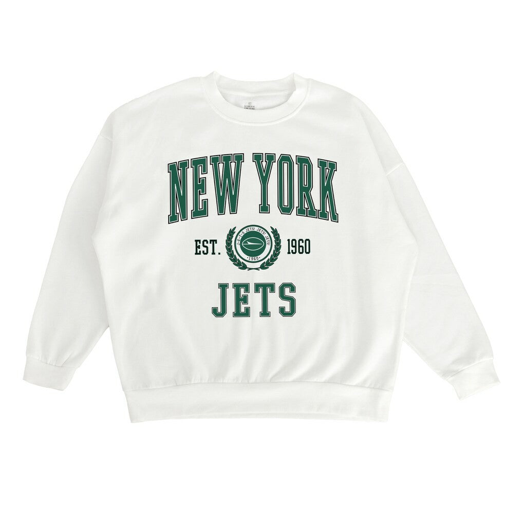 New York Jets Gameday Couture Women's Timeless Triumph Premium Fleece Pullover Sweatshirt - White on sale