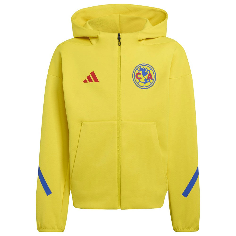 Club America Youth 2025/26 Club Anthem Full-Zip Hoodie Jacket - Yellow | Adidas cheap