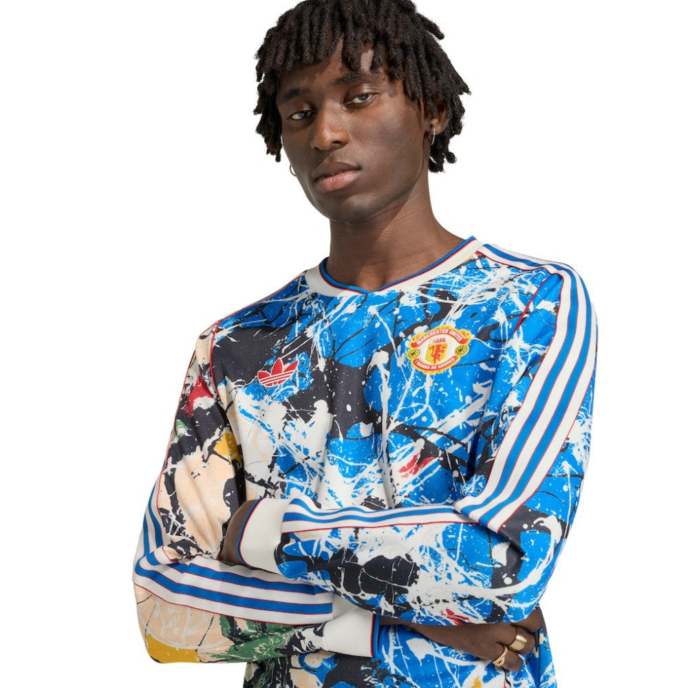 Manchester United X Stone Roses Long Sleeve Replica Jersey - Blue | Adidas online