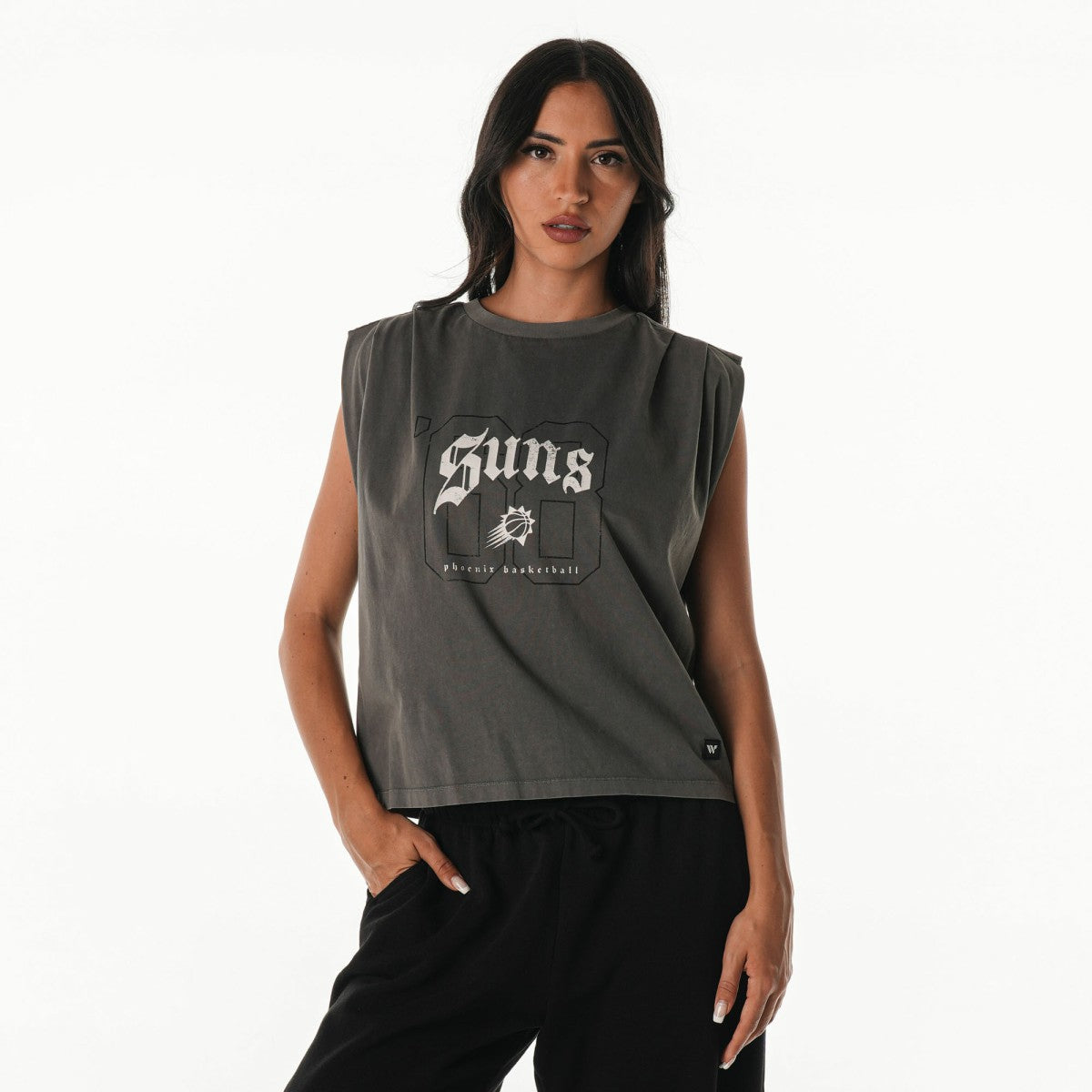 Phoenix Suns The Wild Collective Unisex 2025/26 City Edition Boxy Cropped Darted Tank Top - Gray online