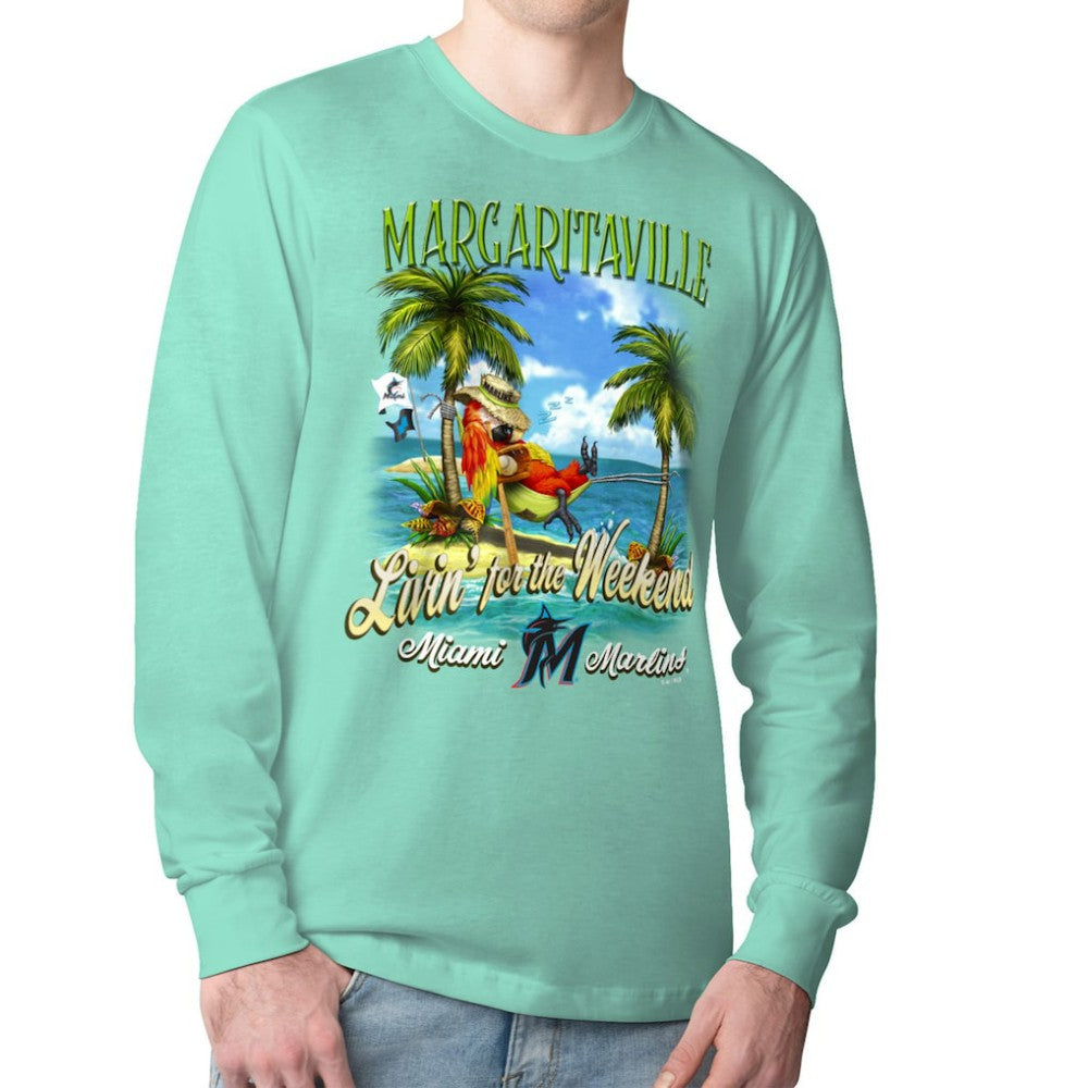 Miami Marlins Margaritaville Livin' for the Weekend Long Sleeve T-Shirt - Mint
