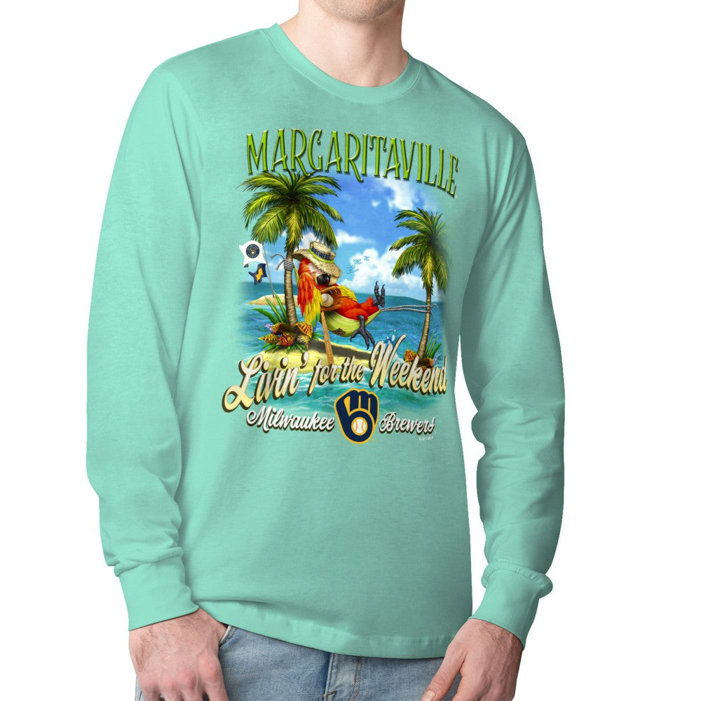 Milwaukee Brewers Margaritaville Livin' for the Weekend Long Sleeve T-Shirt - Mint