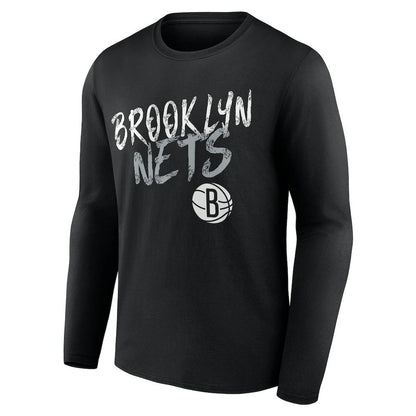 Brooklyn Nets Hustle Custom Long Sleeve T-Shirt - Black online