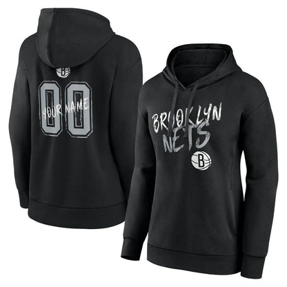 Brooklyn Nets Women's Hustle Custom Pullover Hoodie - Black for sale