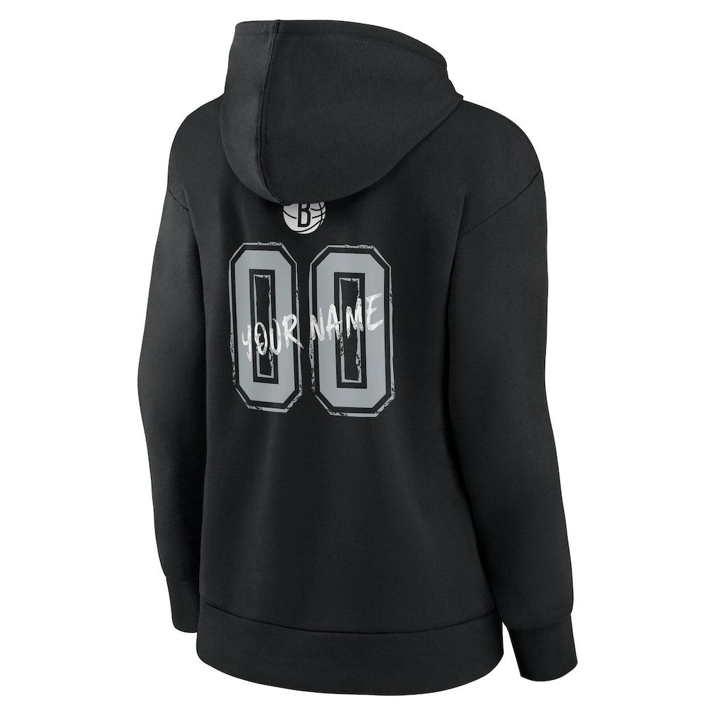 Brooklyn Nets Women's Hustle Custom Pullover Hoodie - Black for sale