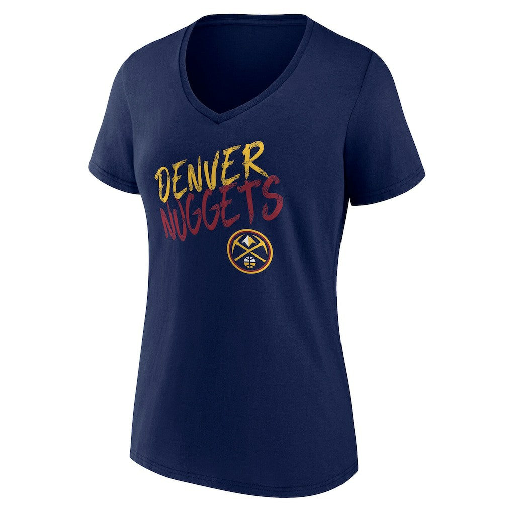 Denver Nuggets Women's Hustle Custom V-Neck T-Shirt sale - Navy cheap