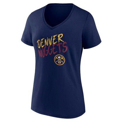 Denver Nuggets Women's Hustle Custom V-Neck T-Shirt sale - Navy cheap