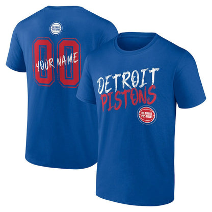 Detroit Pistons Hustle Custom T-Shirt sale - Blue online