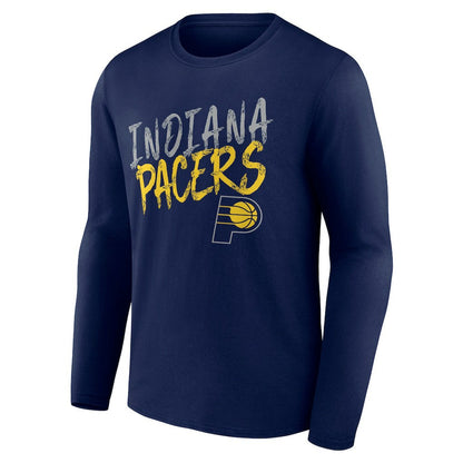Indiana Pacers Hustle Custom Long Sleeve T-Shirt - Navy discount