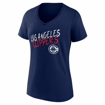 LA Clippers Women's Hustle Custom V-Neck T-Shirt - Navy shop
