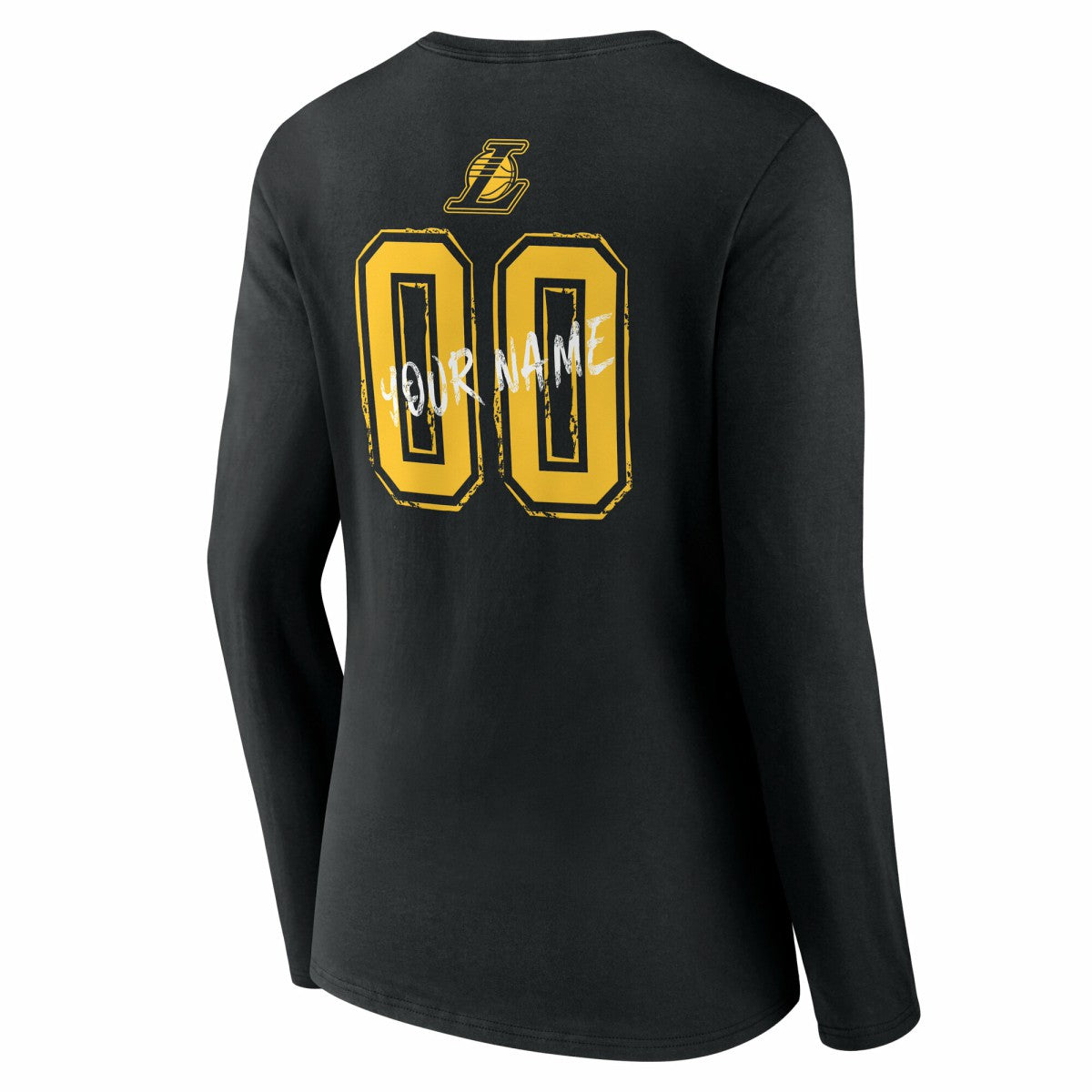 Los Angeles Lakers Women's Hustle Custom Long Sleeve V-Neck T-Shirt - Black discount