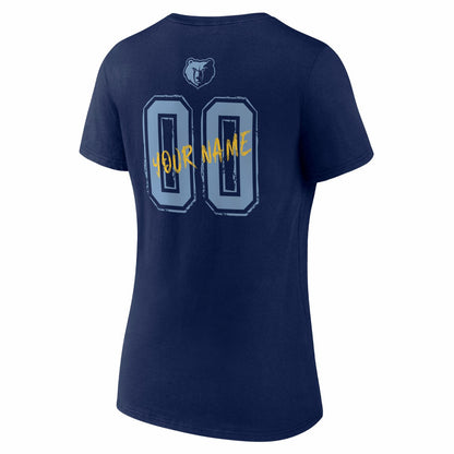 Memphis Grizzlies Women's Hustle Custom V-Neck T-Shirt - Navy sale