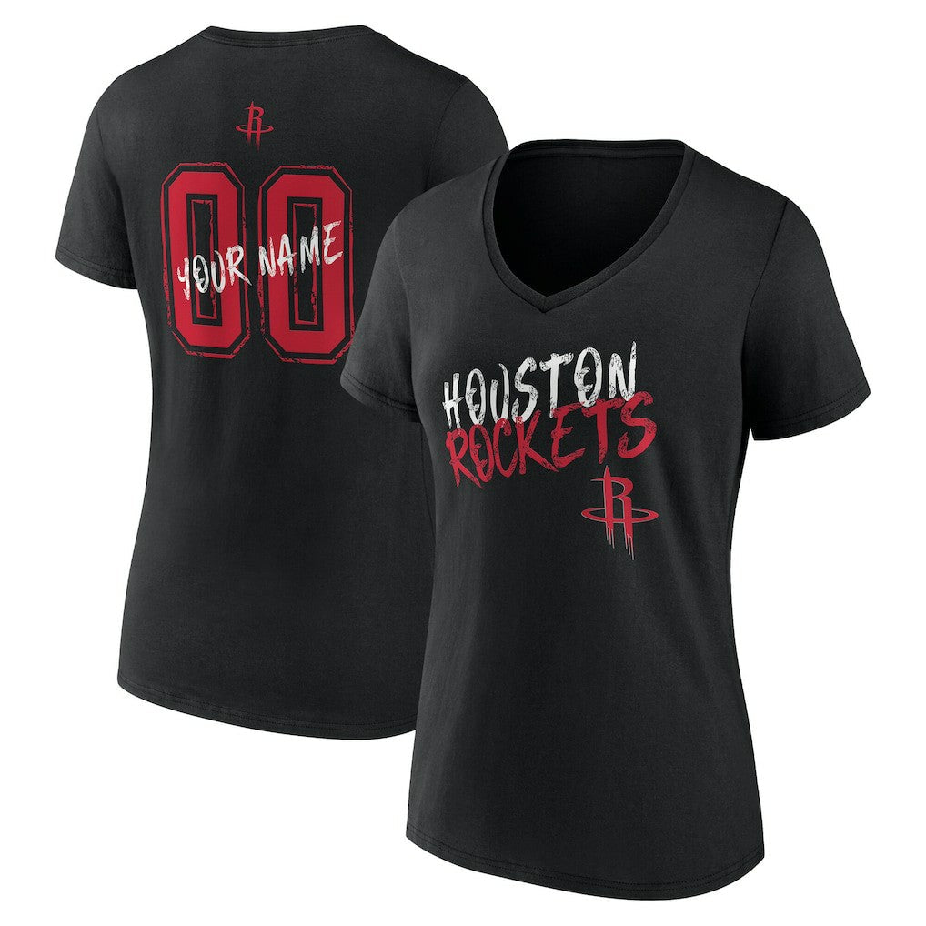 Houston Rockets Women's Hustle Custom V-Neck T-Shirt sale - Black sale