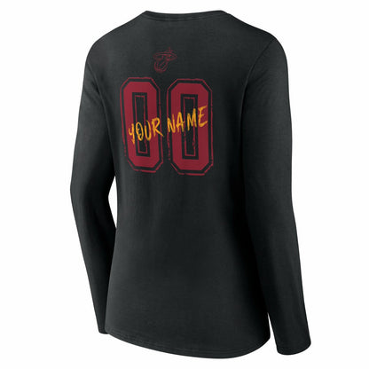Miami Heat Women's Hustle Custom Long Sleeve V-Neck T-Shirt - Black online