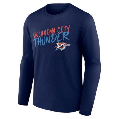 Oklahoma City Thunder Hustle Custom Long Sleeve T-Shirt - Navy online