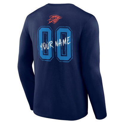 Oklahoma City Thunder Hustle Custom Long Sleeve T-Shirt - Navy online