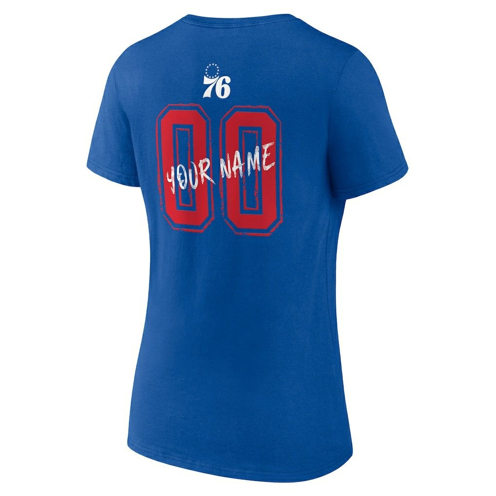 Philadelphia 76ers Women's Hustle Custom V-Neck T-Shirt - Royal sale