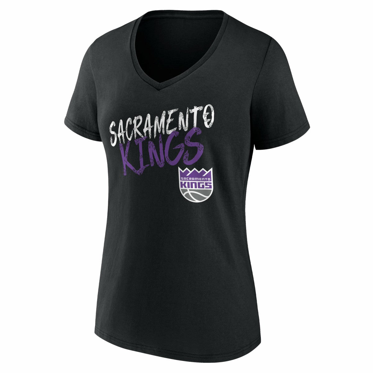 Sacramento Kings Women's Hustle Custom V-Neck T-Shirt - Black on sale