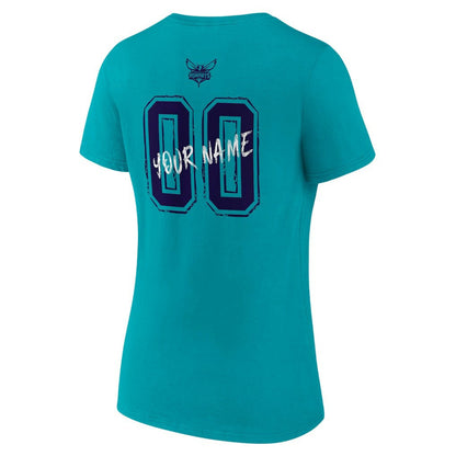 Charlotte Hornets Women's Hustle Custom V-Neck T-Shirt - Teal outlet