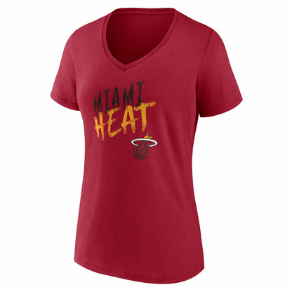 Miami Heat Women's Hustle Custom V-Neck T-Shirt - Red sale