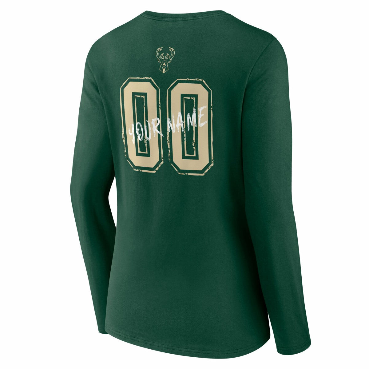 Milwaukee Bucks Women's Hustle Custom Long Sleeve V-Neck T-Shirt - Hunter Green outlet