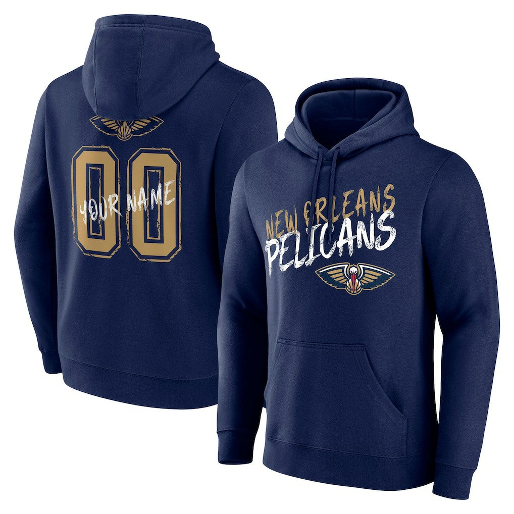 New Orleans Pelicans Hustle Custom Pullover Hoodie - Navy discount