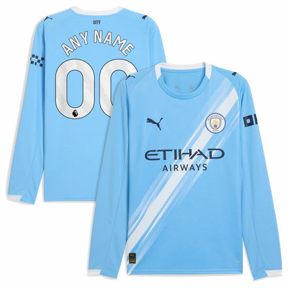Manchester City 2025/26 Home Replica Long Sleeve Custom Jersey - Sky Blue | Puma sale