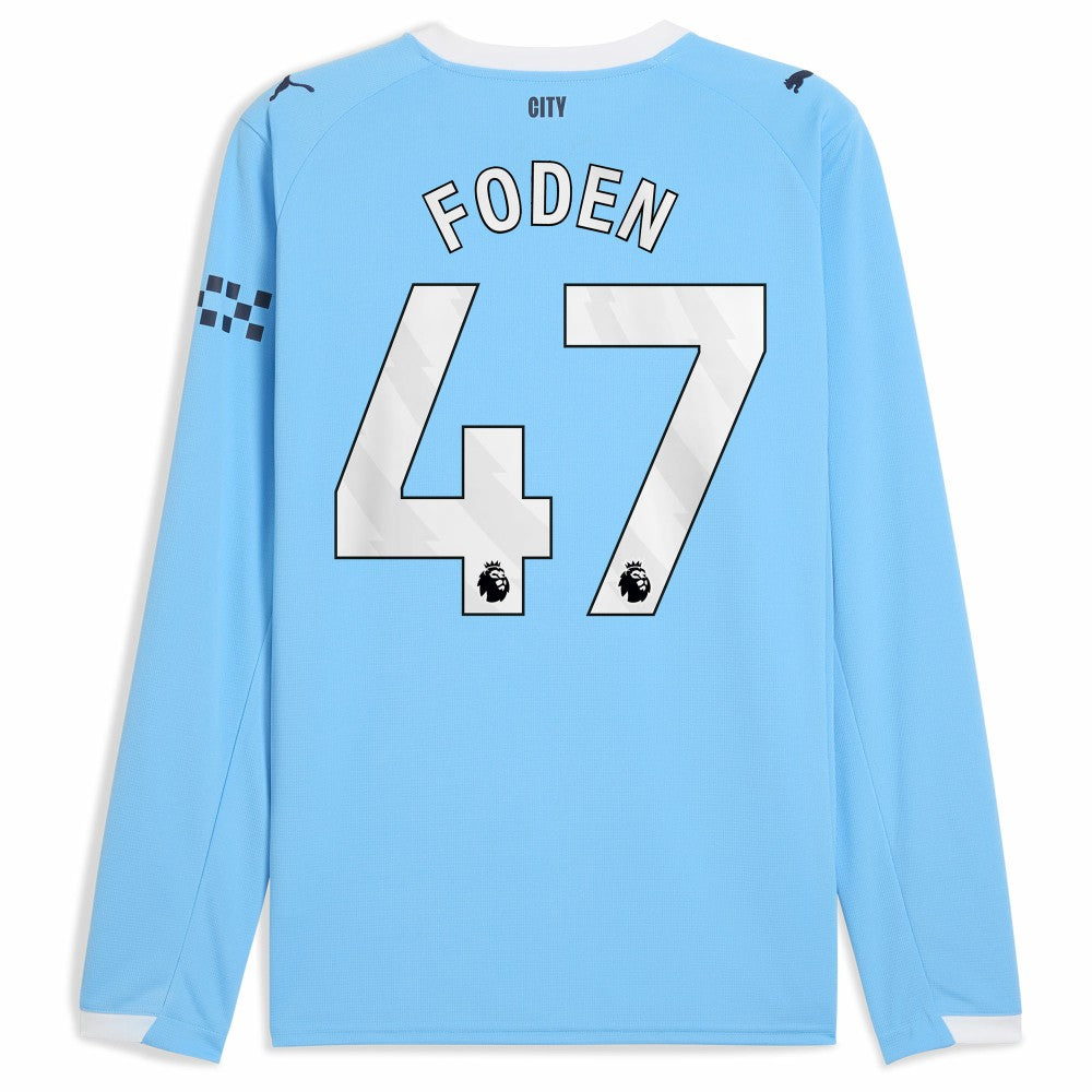 Phil Foden Manchester City 2025/26 Home Replica Long Sleeve Player Jersey - Sky Blue | Puma outlet