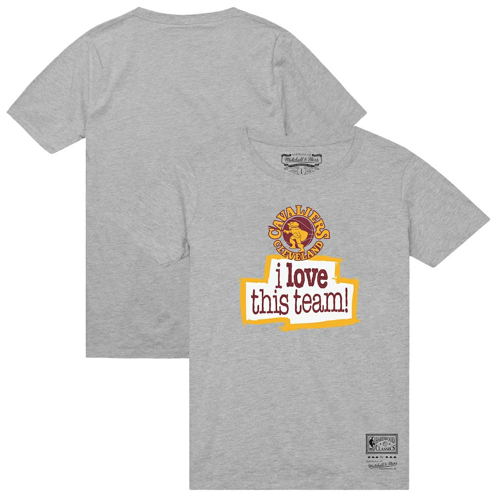 Cleveland Cavaliers I Love This Team T-Shirt sale - Heather Gray | Mitchell & Ness online