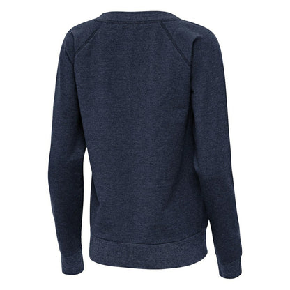 Cleveland Guardians Antigua Women's Varsity Tri-Blend V-Neck Long Sleeve T-Shirt - Heather Navy