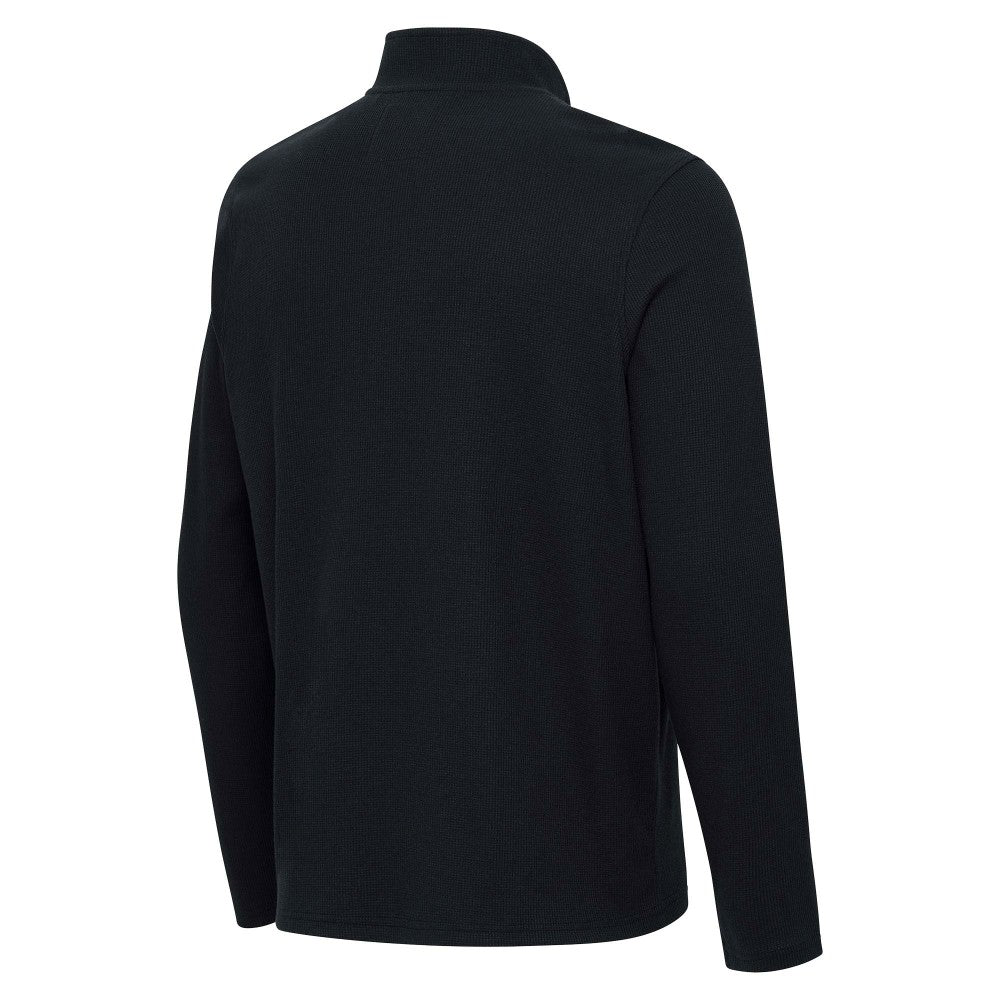 New York Mets Antigua Sync Tri-Blend Quarter-Zip Pullover - Heather Black