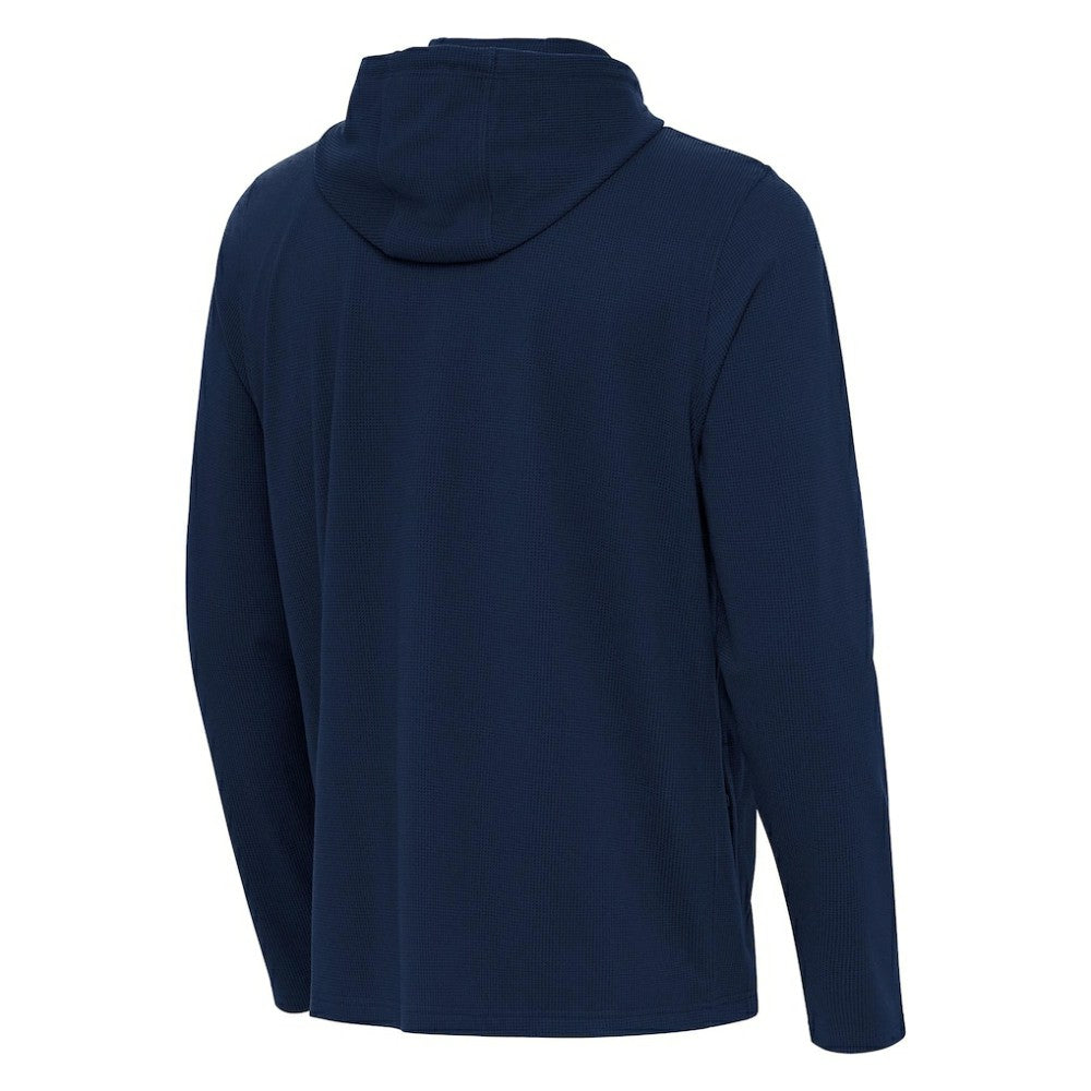 New York Yankees Antigua Connected Quarter-Zip Pullover Hoodie - Navy