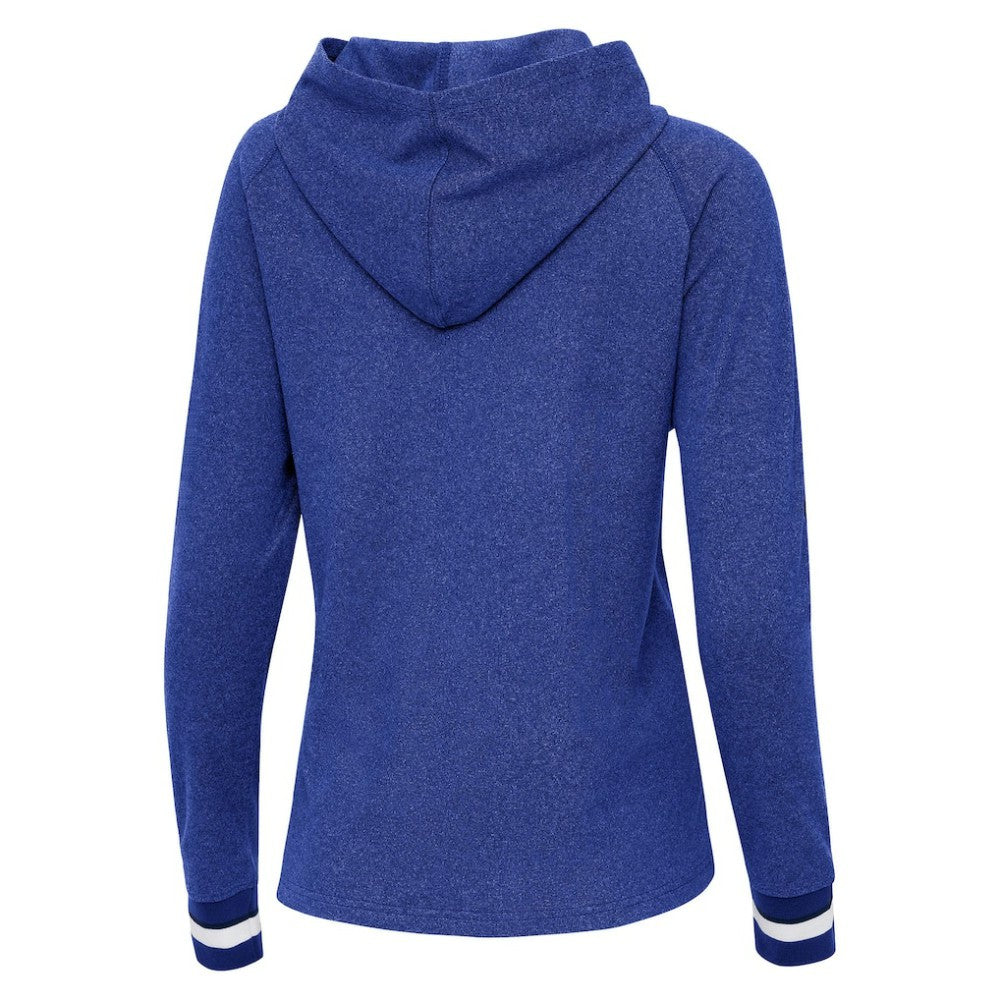 Toronto Blue Jays Antigua Women's Trek Pullover Hoodie - Heather Royal