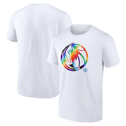Dallas Mavericks Team Logo Pride T-Shirt sale - White shop