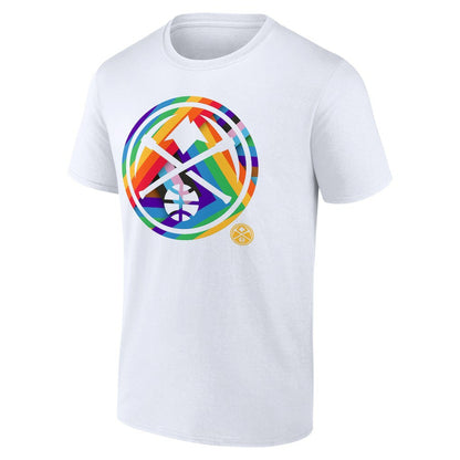 Denver Nuggets Team Logo Pride T-Shirt sale - White discount