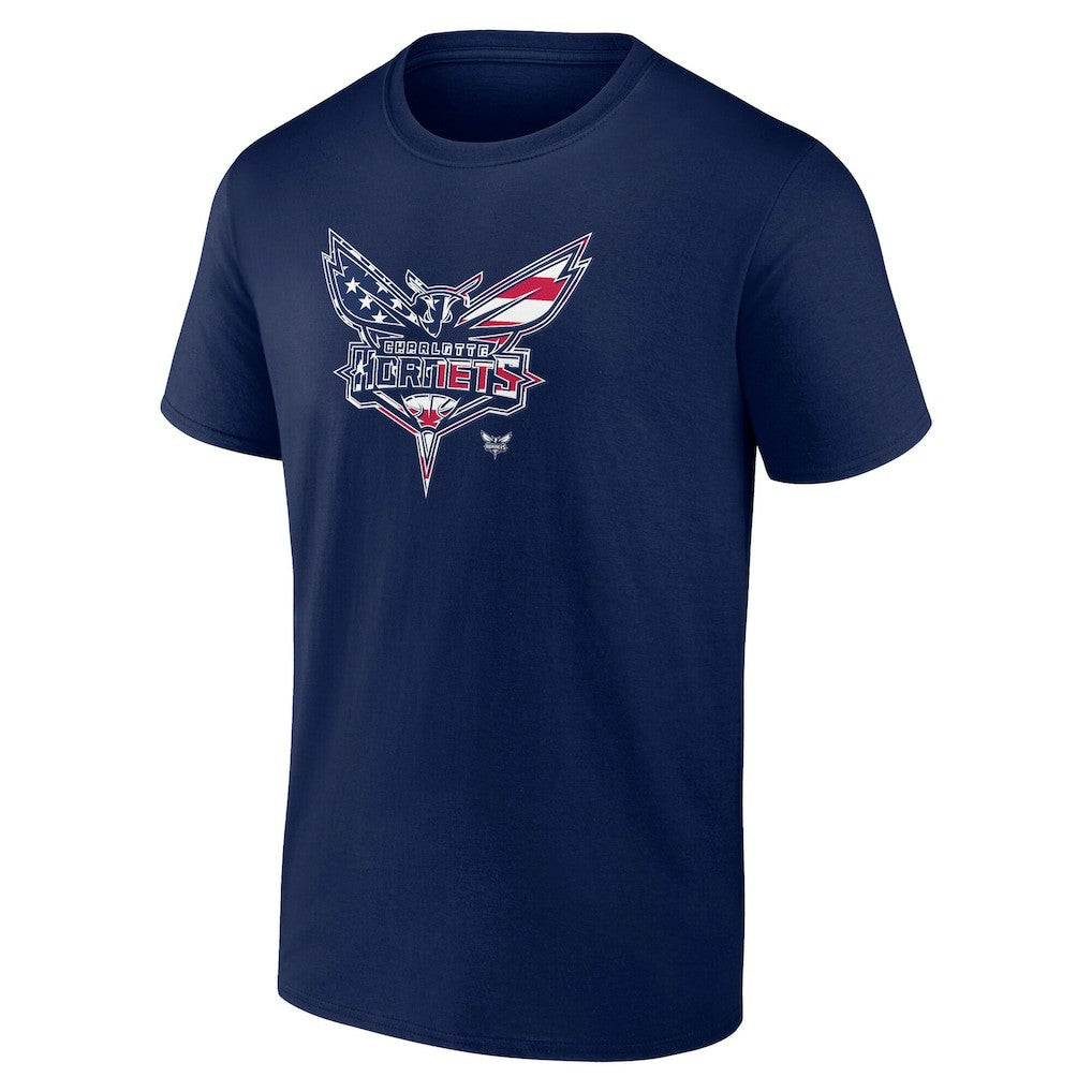 Charlotte Hornets Flag Logo T-Shirt - Navy outlet