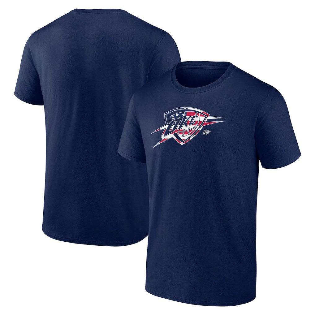 Oklahoma City Thunder Flag Logo T-Shirt - Navy discount
