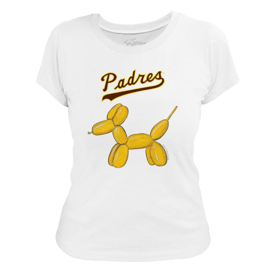 San Diego Padres Tiny Turnip Women's Balloon Dog T-Shirt - White