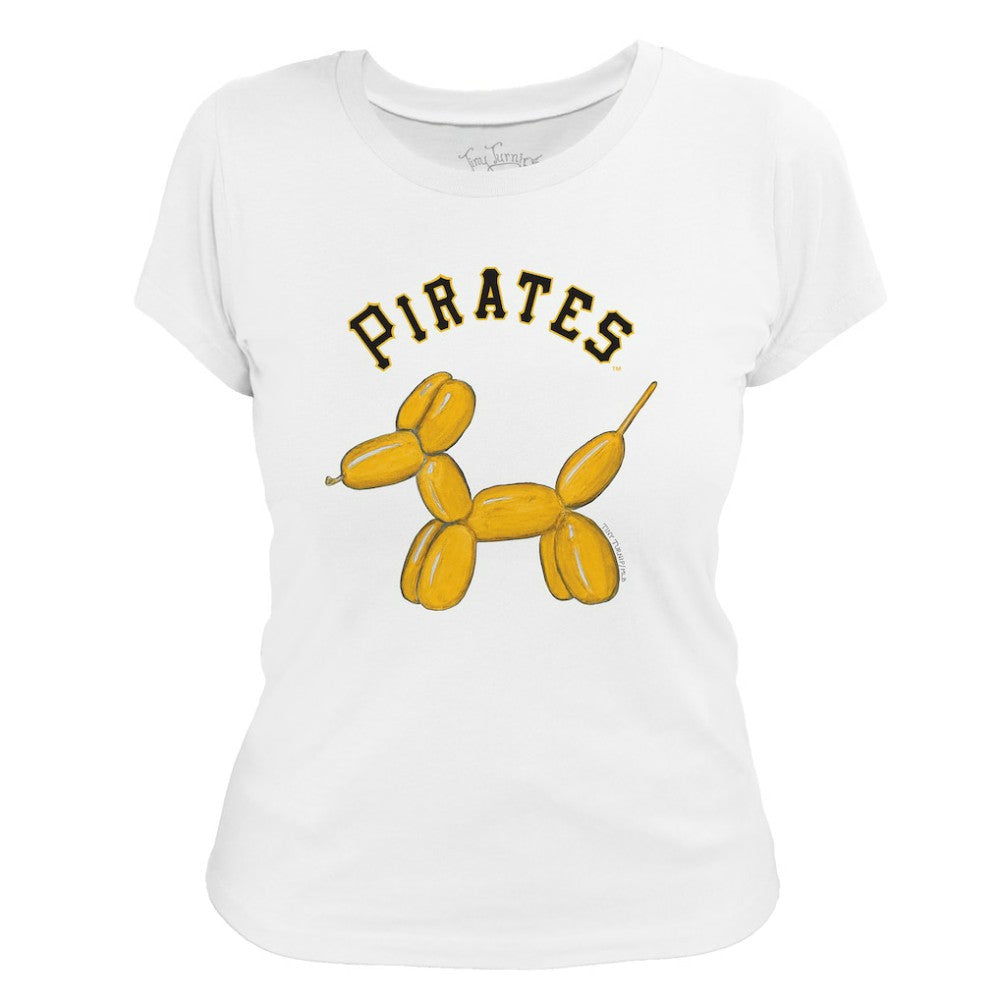 Pittsburgh Pirates Tiny Turnip Women's Balloon Dog T-Shirt - White