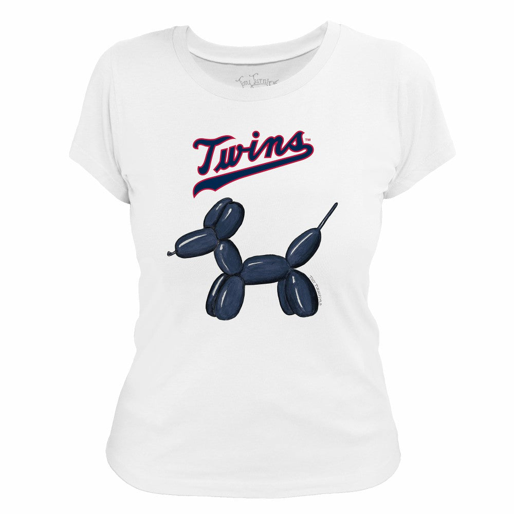 Minnesota Twins Tiny Turnip Women's Balloon Dog T-Shirt - White