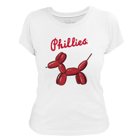 Philadelphia Phillies Tiny Turnip Women's Balloon Dog T-Shirt - White