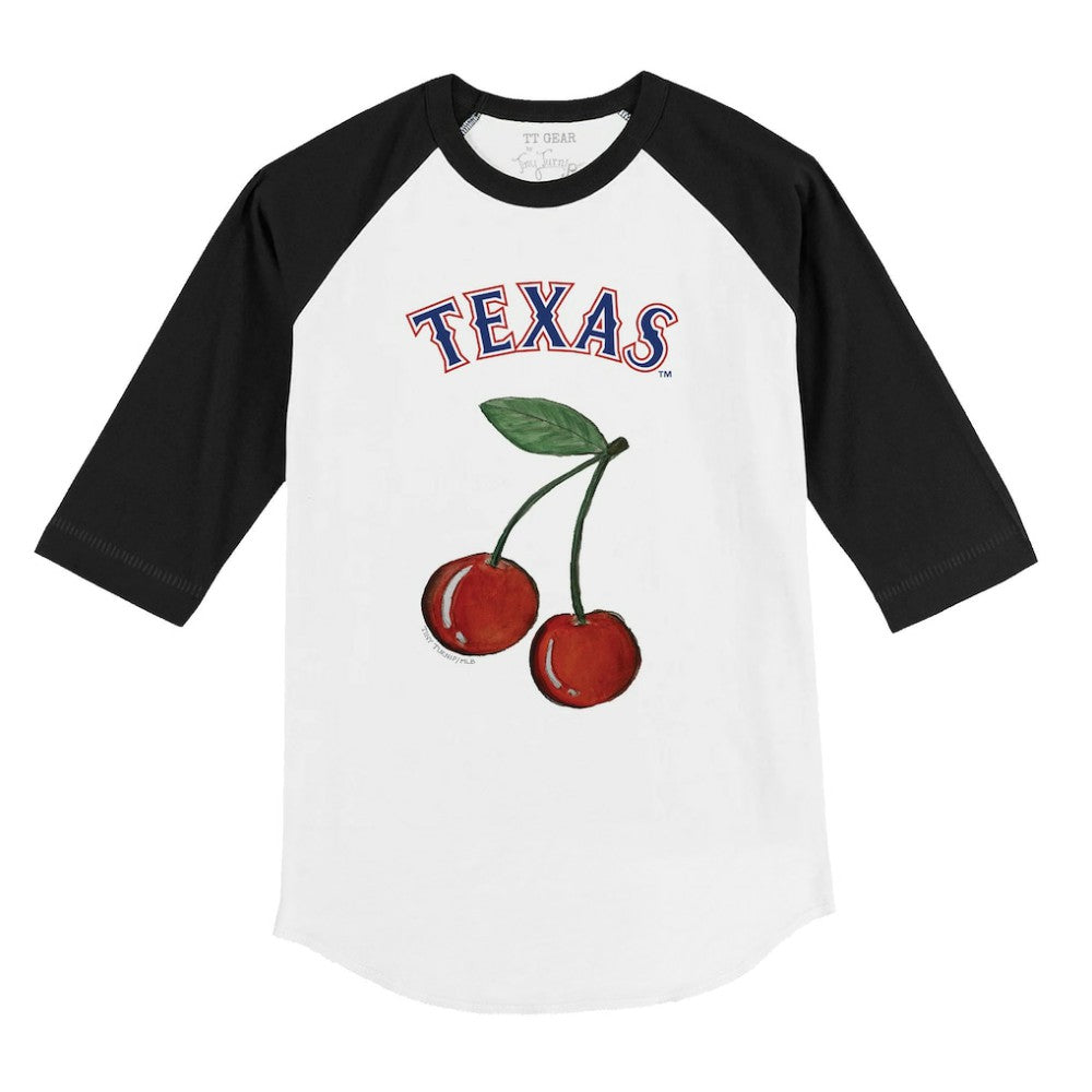 Texas Rangers Tiny Turnip Youth Cherries 3/4-Sleeve Raglan Baseball T-Shirt - White