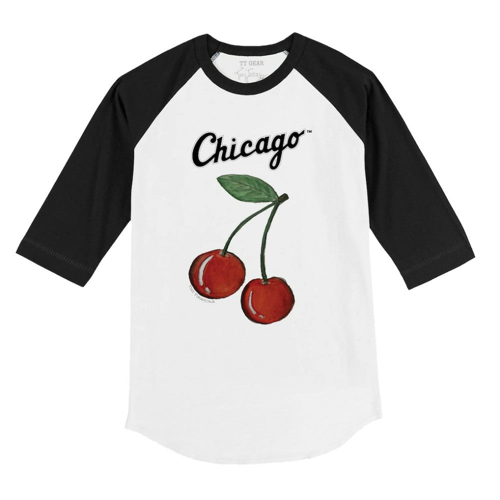 Chicago White Sox Tiny Turnip Youth Cherries 3/4-Sleeve Raglan Baseball T-Shirt - White