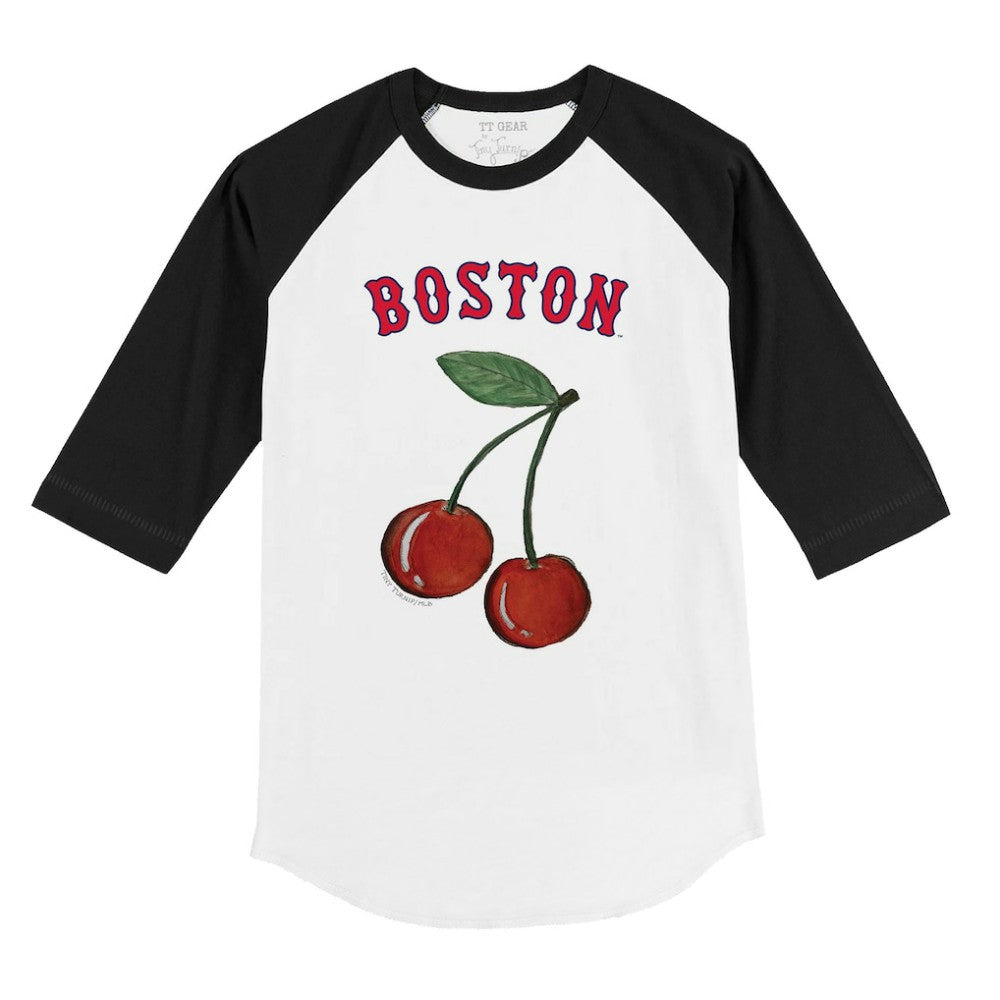 Boston Red Sox Tiny Turnip Youth Cherries 3/4-Sleeve Raglan Baseball T-Shirt - White