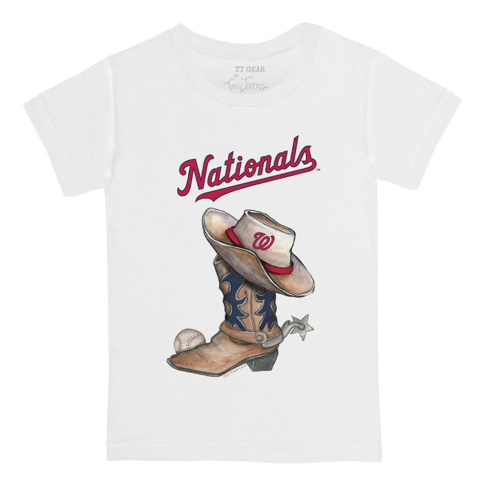 Washington Nationals Tiny Turnip Youth Cowboy Boot T-Shirt - White