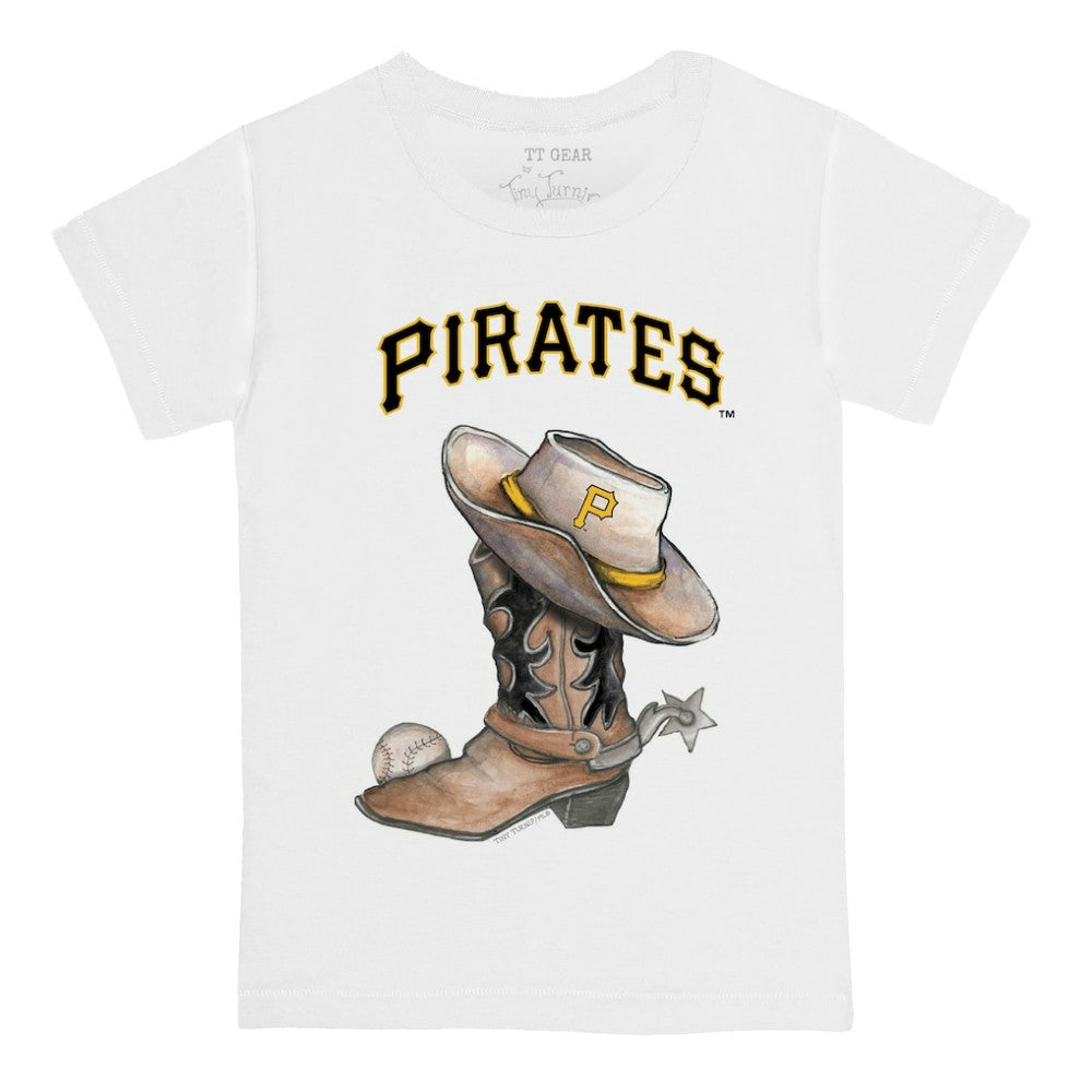 Pittsburgh Pirates Tiny Turnip Youth Cowboy Boot T-Shirt - White