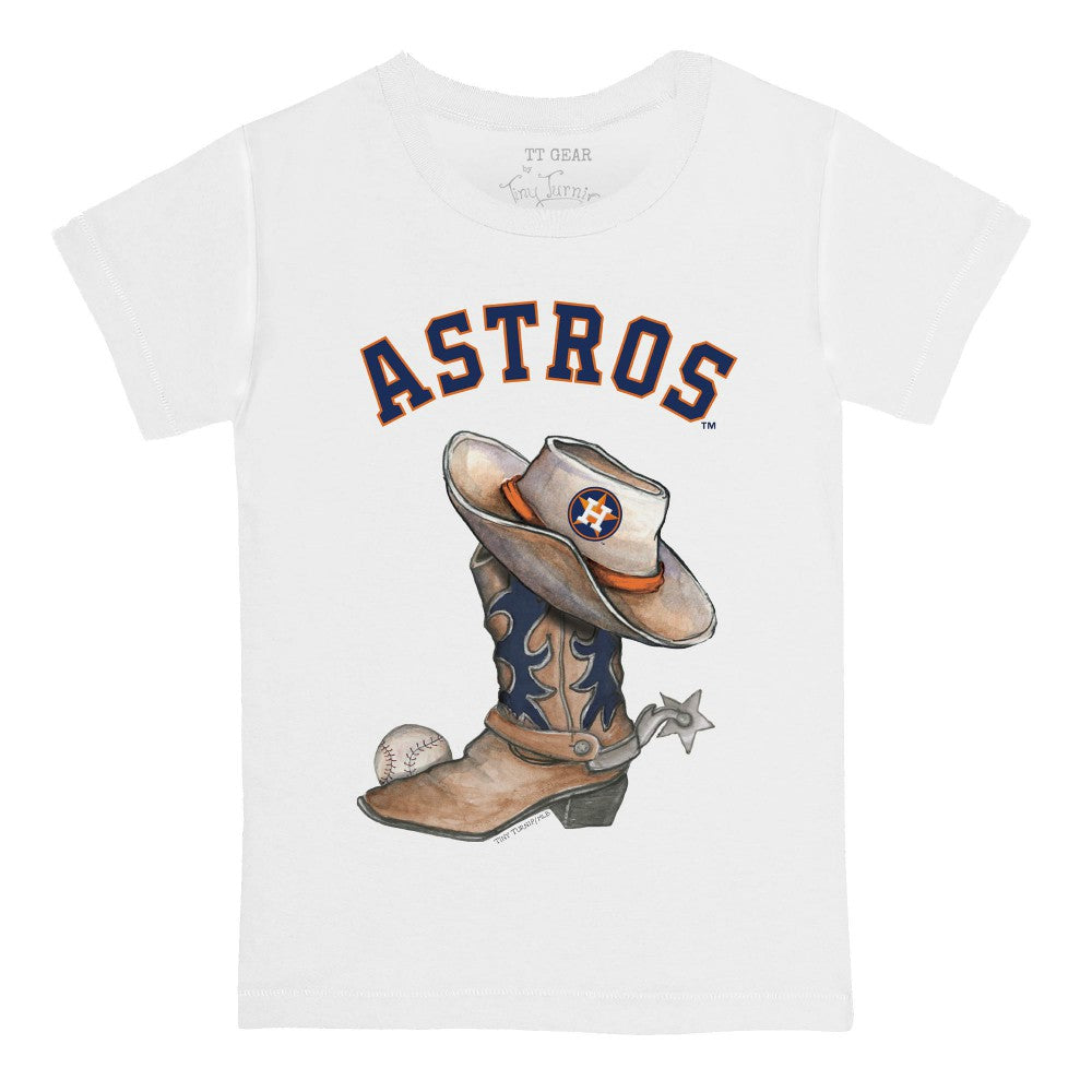 Houston Astros Tiny Turnip Youth Cowboy Boot T-Shirt - White