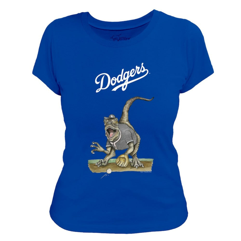 Los Angeles Dodgers Tiny Turnip Women's Velociraptor T-Shirt - Royal